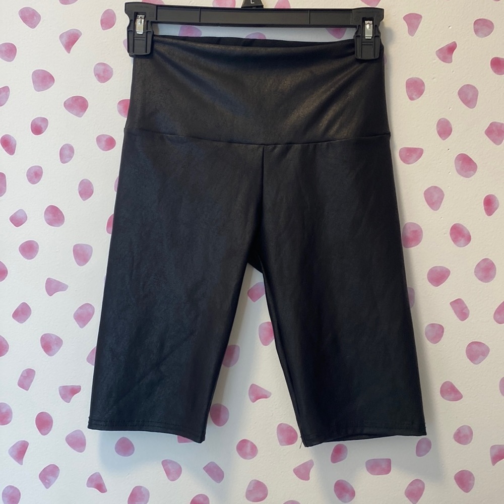 Greater than Sports Faux Leather Biker Shorts Size Small